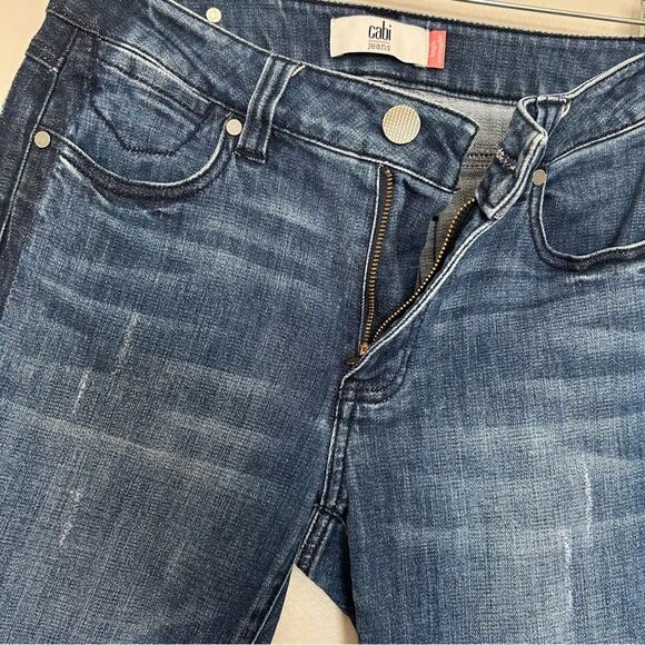 Cabi Tuxedo Distressed High Rise Straight Leg Jeans #3750 Size 4 - Picture 7 of 11